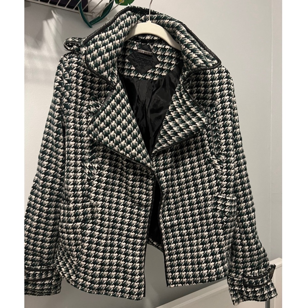 houndstooth pea coat